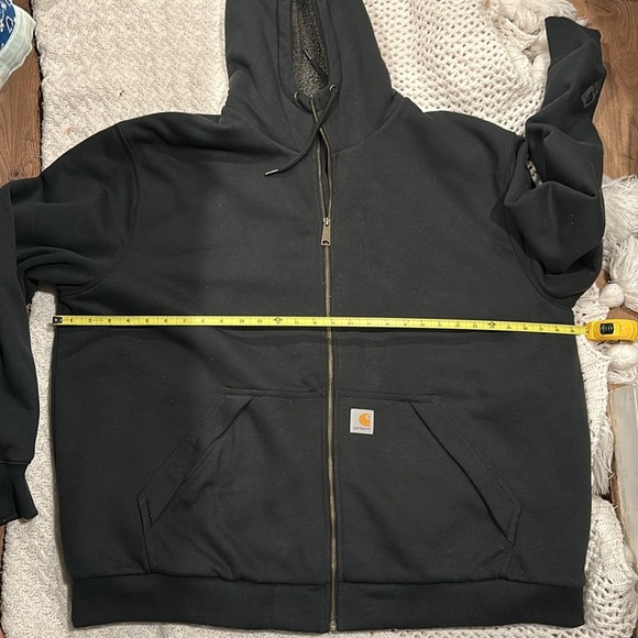 Carhartt Black Zip-Up Hoodie MENS RAIN DEFENDER 2XL - Picture 6 of 9
